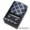 Conjunto de Caixa de Presente com Gravata e Lenço de Cor Sólida com Bolinhas para Homens de Negócios, Gravata Jacquard de Seda Imitação com Bolinhas, Venda Quente Transfronteiriça, em Estoque