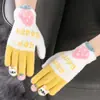 Luvas Quentes Infantis para Meninas, Luvas à Prova de Frio de Veludo Cristal para Outono e Inverno para Meninos, Luvas de Lã Tricotadas de Cinco Dedos Sem Dedos para Escrever, Adequadas para Crianças Mais Velhas