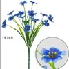 Amazon 5 Flor de Hierba de Primavera Violeta Flor Artificial Flor de Agua Tela con Estampado de Seda Flor Decorativa para Exteriores Fábrica de Flores de Seda