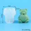 Molde de Vela Perfumada con Forma de Oso de Peluche Abrazo Molde de Cubitos de Hielo de Oso Celebridad de Internet Molde de Silicona para Pastel de Mousse