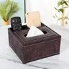 Caja de Pañuelos, Portarrollos de Papel, Caja de Almacenamiento Multifuncional de Cuero de Lujo para Mesa de Café, Control Remoto para Sala de Estar, Hotel