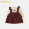 Suéter de Punto Pequeño para Bebé Duuduu Suéter de Punto Prendas de Abrigo Elegante Ropa Cálida para Bebés Vestido Suéter para Niñas Otoño e Invierno