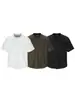Camiseta de Manga Corta con Cuello Henry Disfrazado Nanxia para Hombre, Estilo Delgado de Verano Ropa para Hombre con Bolsillos, Camiseta Polo de Cuello en V de Seda Helada