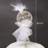 Hada de las Flores Celebridad de Internet Decoración de Pastel Gipsofila Corona Pluma Elfo Niña Hada Cumpleaños Plug-in Decoración de Pastel
