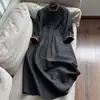 2026 Elegante Vestido Nuevo de Seda con Patrón Agrietado, Vestido Corto de Manga Corta para Mujer al por Mayor H05BQ170