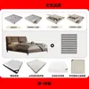 Estilo Moderno Minimalista Retrô Celebridade da Internet Couro Genuíno Cama de Casal Quarto Principal Armazenamento Embutido Cama de Casamento Apartamento Pequeno Apartamento de Hotel