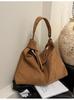 Bolso de Cuero Gamuzado Transfronterizo para Mujer, Gran Capacidad, Nuevo Bolso Cruzado de Hombro Casual Otoño e Invierno 2026, Bolso Tipo Dumpling de Gama Alta