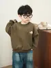 Moletom Infantil Estilo Primavera e Outono Camiseta de Manga Longa Infantil Camada Base para Meninos Mais Velhos Gola Redonda Roupas Infantis da Moda