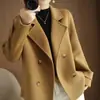 Abrigo de Lana Grueso con Forro Polar para Mujer 2026 Estilo Corto Otoño e Invierno Petite Holgado Blazer de Media Temporada Cuello Blazer Chaqueta de Lana
