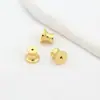 Acessórios para Joias de Ouro Real 18K Cobre, Superfície Lisa, Formato de Cintura Estreita, Acessórios para Brincos DIY que Preservam a Cor, Tampões de Orelha Anti-Queda em Forma de Nó de Bambu A55B