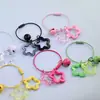 Cor de Doces Dupla Estrela Vazada Cor Sólida Transparente Estrela de Cinco Pontas Sino Chaveiro Anel de Fio de Aço Perler Beads Pingente Decorativo Ornamento