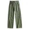 Roupas Masculinas ACU Calça de Sarja Chenille 350g de Perna Larga, Estilo Montanha Vintage, Solta, Luxo Leve, Calça de Trabalho Casual Reta para Homens