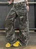Jeans de Camuflaje de Comercio Exterior Estilo Europeo y Americano para Hombre Rectos Holgados de Pierna Ancha, Pantalones Largos de Moda de Calle para Primavera y Verano