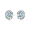 Pendientes Ovalados de Diamante y Aguamarina en Plata de Ley S925 para Mujer, Estilo Elegante y de Alta Gama, Moda de Commuter de Nicho, Populares en Xiaohongshu