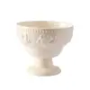 Copa Creativa con Relieve Taza de Yogur y Pudín Taza de Helado de Cerámica Bol de Postre Copa de Helado de Alto Valor para Uso Doméstico