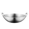 Sartén de acero inoxidable para cocina comercial sartén extra gruesa fondo redondo 30-80cm multiuso para freír Ding fila hotel restaurante