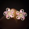 Diseño de nicho sentido verano súper hada dulce flor pendientes femeninos aguja de plata s925 circón microincrustado moda pendientes exquisitos