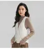 Chaleco de Plumas Nuevo al por Mayor para Mujer Cuello en V 2026 Otoño e Invierno Nuevo Chaleco Básico de Corte Ajustado Chaqueta Forro Interior