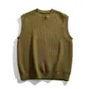 Chaleco de punto minimalista de moda estilo japonés Rumeng, nuevo, para hombre y mujer, versátil para capas de otoño, chaleco casual para el día a día