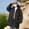 Nueva chaqueta de esquí unisex de algodón de longitud media cálida para otoño e invierno, con capucha, para alta montaña y actividades al aire libre, admite impresión personalizada