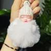 Rojo de red nuevo imitación piel de conejo perezoso muñeco de dormir colgante llavero muñeca linda adornos decorativos para bolsa regalo venta al por mayor