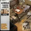 Mesa de comedor plegable de madera maciza, rectangular, para apartamentos pequeños, mesa y sillas de comedor para uso doméstico, modelo nuevo 2025, adecuada para viviendas de alquiler