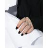 Anillo abierto de plata de ley S925 para mujer, estilo coreano, diseño de nicho con microincrustaciones irregulares de circonitas.