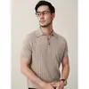 Camisa polo, camisa de punto, camiseta de manga corta para hombre, cuello camisero, rayas verticales, estilo old money, negocios, seda de hielo, verano, venta al por mayor de fábrica transfronteriza