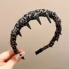 Faixa de Cabelo Retro Francesa com Estampa de Leopardo para Mulheres Nova Alta Caveira Top Cabelos Voando Arrumador Grampo de Cabelo Faixa de Cabelo com Dentes Acessórios de Cabelo Antiderrapantes