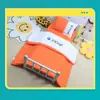 Conjunto de roupa de cama para soneca de bebê de cor sólida para jardim de infância, conjunto de três peças com fronha, protetor de colchão e enchimento de edredom, conjunto de seis peças para soneca de jardim de infância