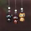Pingente Criativo de Escultura em Madeira, Casal Fofo de Gato e Coelho, Chaveiro para Celular, Acessórios de Joias para Brinquedos