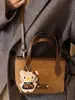 Bolsa Nova Feminina Pequena Tote Bag Outono e Inverno Bolsa Feminina Estilo Maillard Cor Sólida Retro Bolsa Pequena de Ombro Transversal