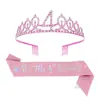 Set de Correa para el Hombro con Corona de Pedrería Personalizada Europea y Americana Decoración Fiesta de Primer Cumpleaños Aro para el Cabello de Aleación Cinturón de Etiqueta Venta al por Mayor