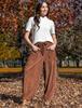 Comercio Transfronterizo Europeo y Americano de Amazon Otoño e Invierno 2026 Nuevos Pantalones Harem Casuales Adelgazantes de Pana Pantalones de Pierna Ancha Ropa de Mujer