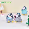 Paisaje micro de pingüino divertido decoración de bonsái suculenta DIY accesorios de paisaje de paisaje nevado animal lindo pingüino de plástico PVC