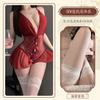 Hombre Quiere Sexo Lencería Sexy Encaje Perspectiva Puro Quiere Mono Pasión Ropa de Dormir Abierta para Mujer Uniforme Tentación 9378