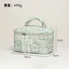 Bolsa de Maquillaje Acolchada Personalizada Transfronteriza Estilo Fresco, Bolsa de Almacenamiento para Cuidado de la Piel Estilo Ins, Bolso Cubo Tote Portátil de Gran Capacidad