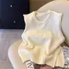 Chaleco de punto en capas de diseño elegante estilo coreano, nuevo modelo otoño e invierno 2026, chaleco de cuello redondo para mujer, moderno