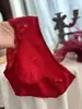 Colección Roja Festiva Sexy Dulce Encaje Algodón Cómodo Seda de Leche Año Zodiacal Ropa Interior Dama Boda Año Nuevo