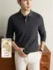 Suéter de punto para hombre yingao, cuello camisero, polo de manga larga, estilo de negocios para hombres de mediana edad, casual, nuevo suéter de primavera y otoño para hombres