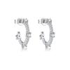 Aretes en forma de C de Plata Esterlina S925 con Circonitas Incrustadas Diseño Nicho Simples y Versátiles Aretes Populares Nuevos 2025