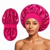 Amazon sombrero redondo de ala ancha de doble capa de color salón de belleza de seda gorro de luna todo partido gorro de ducha gorro de dormir de color