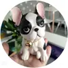 Decoración de Pastel de Cachorro Lindo Método de Decoración Pelea de Perros Manchas Blancas y Negras Decoración de Perro con Cascabel Flor de Girasol Abanico de Papel Tarjeta de Flor