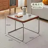 Mesa de Centro de Segunda Mano para Sala de Estar, Juego de Mesas de Té para Apartamento Pequeño, Estilo Ins Moderno Tendencia Lujo Ligero Ratán Simple Acero Inoxidable