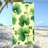 Toalla de Secado Rápido para Vacaciones Transfronterizas junto al Mar, Toalla de Playa de Estilo Sencillo, Trébol de la Suerte Verde Portátil Toalla de Baño Fuerte Absorbente de Agua