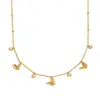 Collar de Moda Versátil Popular de Nicho Transfronterizo Europeo y Americano Cadena de Acero Inoxidable Chapado en Oro de 18 Quilates Mariposa Perla de Circonita