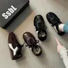 Nicho Cor Color Block Retrô Couro Macio Sapatos de Treino Alemães Feminino 2026 Novo Cadarço Fundo Plano Versátil Solado Macio Casual Esportivo Sapatos de Skate