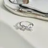 Anillo de Mariposa de Plata de Ley S925 para Mujer Incrustado con Zirconia en Forma de Gota de Agua y Pera Anillo de Lazo Elegante de Lujo Ligero Personalizado de Fábrica