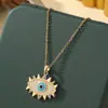 Comercio Exterior Transfronterizo Venta Caliente Collar Turco Ojo Azul Acero de Titanio Femenino Ojo del Diablo Cadena para Clavícula Personalizada Versátil Joyería