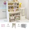 Prateleira de Armazenamento de Mesa Feminina Prateleira de Armazenamento Dobrável Multicamadas Organizador de Material de Escritório de Mesa de Dormitório Armazenamento de Cosméticos